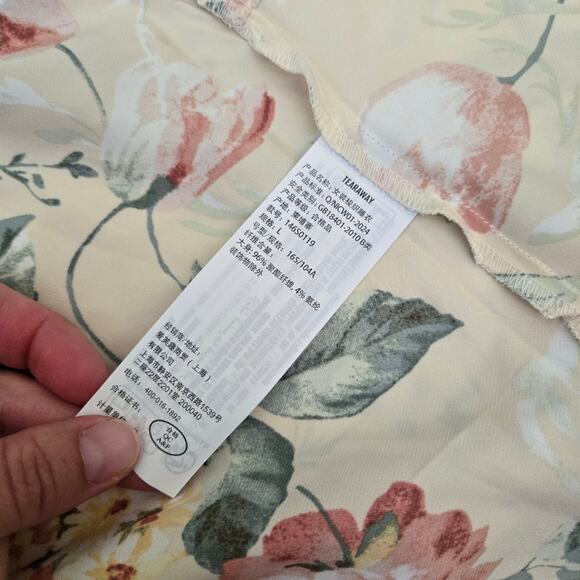 Abercrombie & Fitch Sleepwear Top Cami Lounge Satin Floral Sz LARGE - Picture 8 of 8